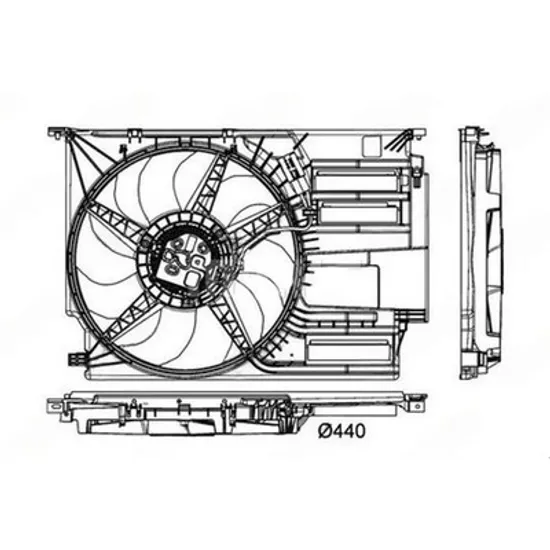 Ventilator Motor BMW 2 Active Tourer F45 2013-> Ventilator 1.5-2.0 benzina - 2.0 diesel (440 mm) (600W) (2PIN) Perioada 2014 2015 2016 2017