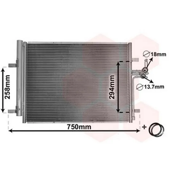 Radiator Aer Conditionat FORD MONDEO 4 2007->2015 Radiator aer conditionat 1.6 - 1.8BZ - 2.0TDCi (58x46.5x1.6) Perioada 2007 2008 2009 2010 2011 2012 2013 2014 2015 2016 2017