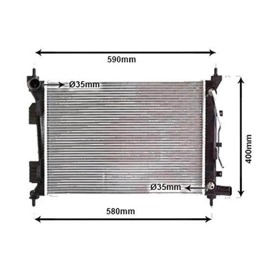 Radiator apa HYUNDAI ACCENT 4 SEDAN 2010->2016 1.4 79KW 107CP , pentru motor G4FA perioada 2011 2012 2013