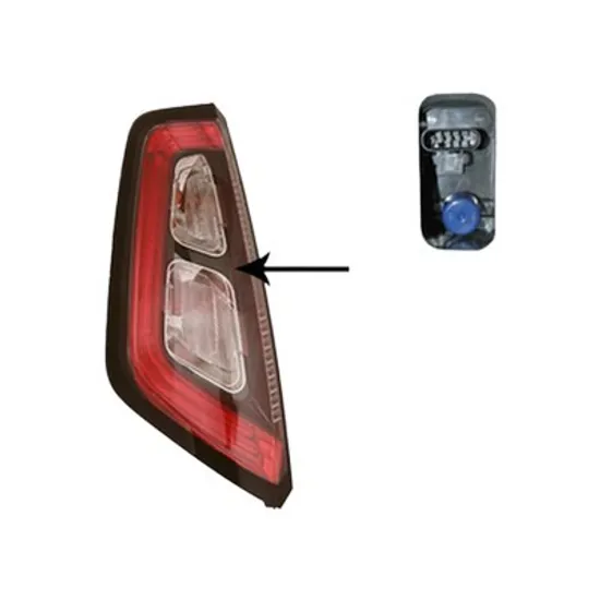 Lampa stop spate stanga FIAT PUNTO EVO 199 2008-> perioada 2009 2010 2011 2012 , fumuriu, semnal transparent, pentru Easy/Lounge/Twin, pentru Sport/MyLife