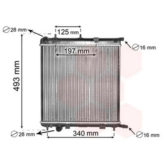 Radiator Motor CITROEN C3 2 2009->2016 Radiator apa pentru 1.1 - 1.4 8V /1.6 16V cu/fara aer conditionat (38x40,2x19) Perioada 2009 2010 2011 2012 2013 2014 2015 2016