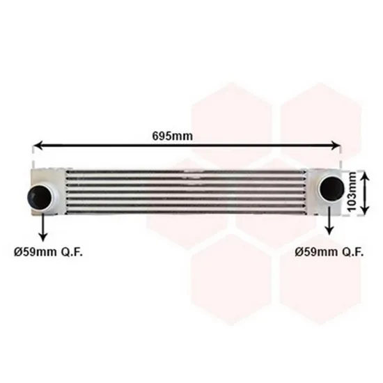 Intercooler BMW 5 E60 2001->2010 Radiator intercooler 2,0 - 2,5 - 3,0T.D (540x96x105) Perioada 2003 2004 2005 2006 2007 2008 2009 2010