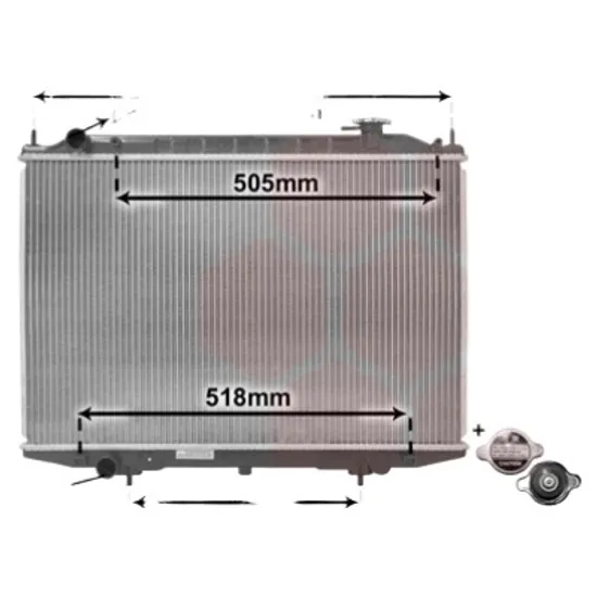 Radiator apa NISSAN NAVARA D22 1997->2008 pentru 2.5 D 4x4, perioada 2001 2002 2003 2004 2005 2006