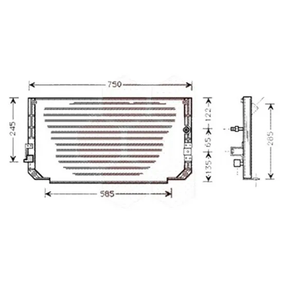 Radiator aer conditionat RENAULT LAGUNA 2 2001->2007 1.9 dCi 88KW 120CP , pentru motor F9Q 650, F9Q 670, F9Q 674, F9Q 750 perioada 2001 2002,2003,2004,2005,2006 2007
