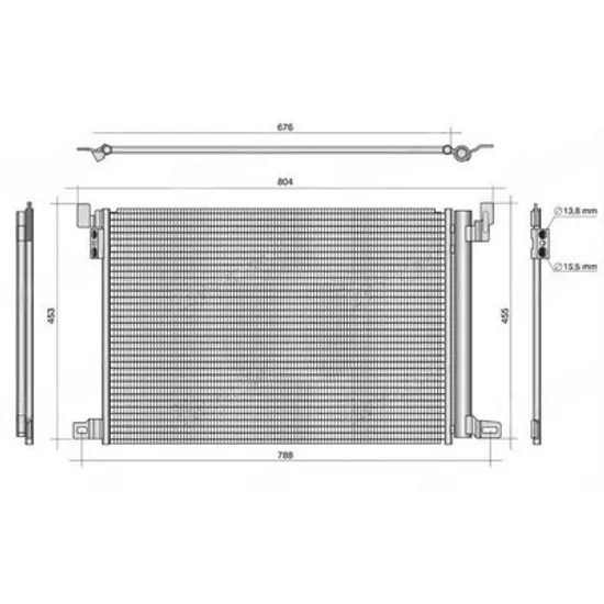 Radiator Aer Conditionat AUDI Q8 2018-> Radiator condensator aer conditionat 3.0 benzina/hybrid-diesel (650x452x12) Perioada 2018 2019 2020 2021 2022