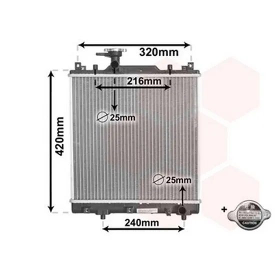 Radiator Motor SUZUKI ALTO 2004->2009 Radiator apa pentru cu/fara aer conditionat 34,8x36 Perioada 2002 2003 2004 2005 2006 2007 2008 2009
