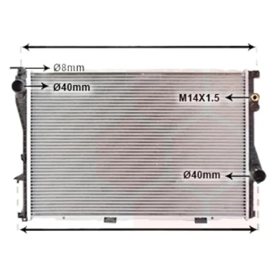 Radiator apa BMW 5 E39 1995->2003 pentru 525 tds, perioada 1996 1997 1998 1999 2000 2001 2002 2003