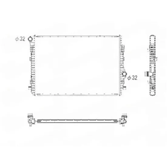 Radiator Motor CUPRA ATECA 2023-> Radiator apa motor 1.5 TSI benzina (conducte in diagonala) (650x465) (KOYO) Perioada 2023 2024 2025
