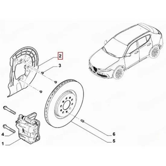 Protectie disc ALFA ROMEO TONALE 2022-> Protectie disc frana fata (O) DREAPTA Perioada 2022 2023 2024 2025