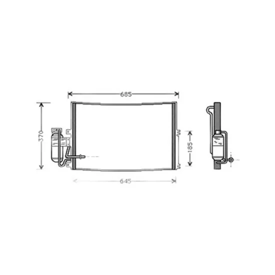 Radiator Aer Conditionat OPEL VECTRA B 1995->2003 Radiator aer conditionat 61x36 8x2 2 Perioada 1995 1996 1997 1998 1999 2000 2001 2002 2003