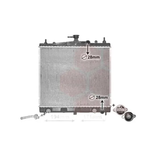Radiator Motor NISSAN NOTE 2006->2012 Radiator apa pentru 1 2 - 1 4cc 38x44,5x16 Perioada 2006 2007 2008 2009 2010 2011 2012