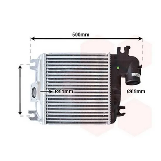 Intercooler TOYOTA HILUX 7 2004->2015 Radiator intercooler 2,5 - 3,0 D4d 275x302x50 Perioada 2005 2006 2007 2008 2009 2010 2011 2012 2013 2014