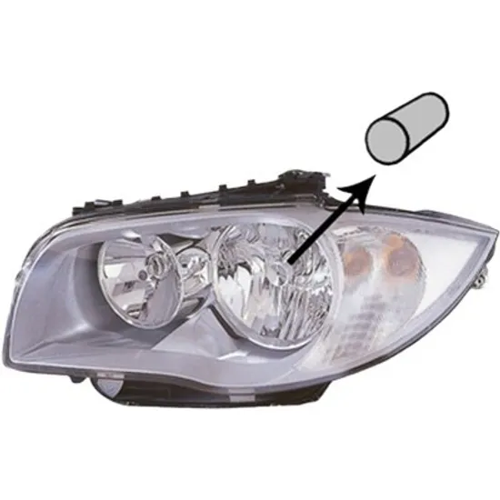 Far stanga BMW 1 E81 2006->2011, 1 E87 2004->2011 perioada 2004 2005 2006 2007 2008 2009 2010 2011 pana la an de fabricatie 02/2009, cu motor reglaj, semnal alb, cu reglaj electric, cu bec H7/H7