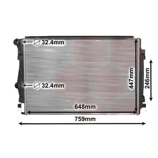 Radiator apa VW GOLF 7 2012->2020, PASSAT B8 2014-> pentru 1.4 GTE Hybrid, perioada 2014 2015 2016 2017 2018 2019