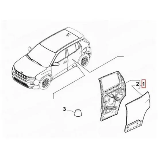 Usa spate JEEP AVENGER 2022-> Usa spate (O) STANGA Perioada 2022 2023 2024 2025