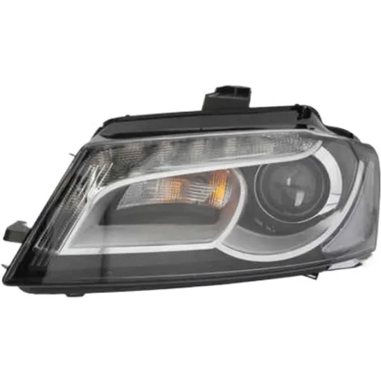 Far stanga AUDI A3 Cabriolet 8P7 2008->2013 perioada 2011 2012 2013 , fara motor reglaj, fara unitate de control Xenon, semnal transparent, cu bec D3S Lampa descarcare gaze cu bec LED