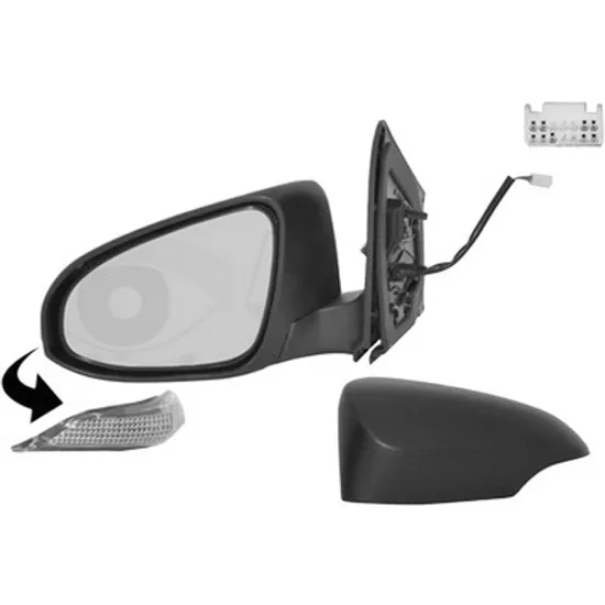 Oglinda exterioara stanga TOYOTA COROLLA E18 2013->2019 perioada 2013 2014 2015 2016 2017 2018 , cu semnal, numar pini 9, rabatare electrica, prevopsit grund, cu incalzire