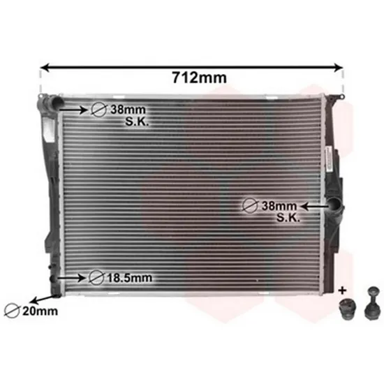 Radiator Motor BMW 1 E81 2006->2011 Radiator apa pentru toate modelele benzina CV manuala cu/fara aer conditionat (60x46) Perioada 2004 2005 2006 2007 2008 2009 2010 2011