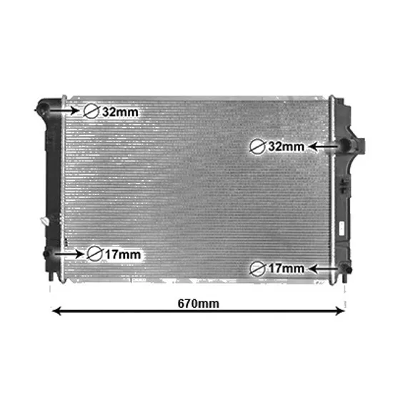 Radiator apa TOYOTA YARIS 2010-> 1.5 Hybrid 54KW 73CP , pentru motor perioada 2015 2016,2017,2018,2019 2020