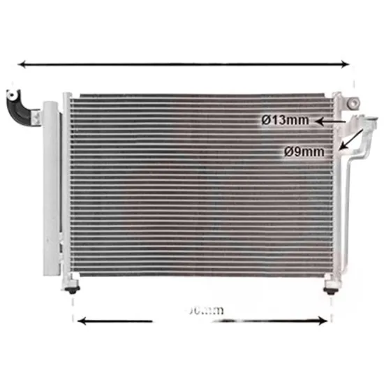 Radiator aer conditionat TOYOTA YARIS 2010-> pentru 1.4 D , perioada 2011 2012 2013 2014 2015 2016