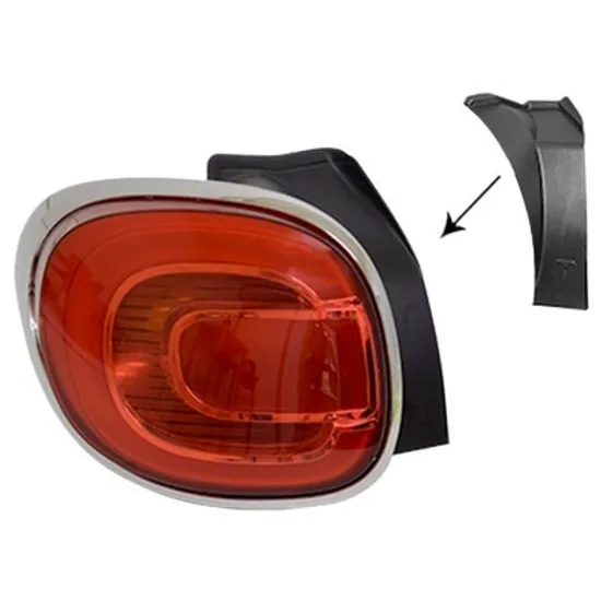 Lampa stop spate stanga FIAT 500L 2012-> perioada 2013 2014 2015 2016 2017 2018 , cromat, semnal rosu/galben, pentru Living / Minivan