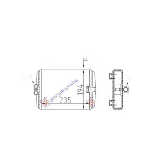 Radiator Incalzire MERCEDES E-CLASS W210 1995->2002 Calorifer (M) cu/fara aer conditionat (233x193) Perioada 1995 1996 1997 1998 1999 2000 2001 2002