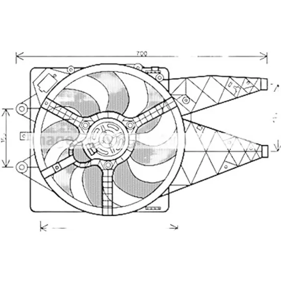 Ventilator motor FIAT BRAVO 2006->2016 pentru 1.9 D Multijet , perioada 2006 2007 2008 2009 2010 2011 2012 2013 2014
