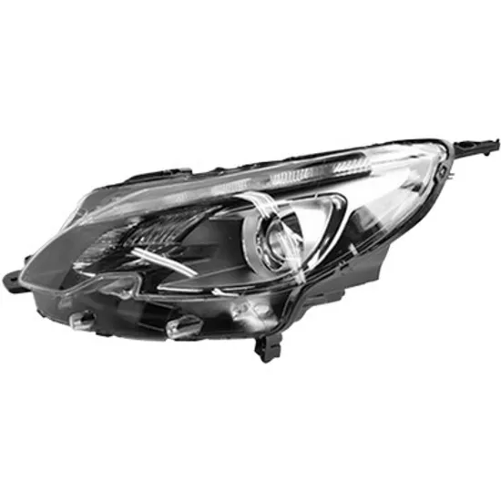 Far stanga PEUGEOT 2008 1 2015->2020 perioada 2013 2014 2015 2016 2017 2018 de la an de fabricatie 2016, cu motor reglaj, fumuriu, cu reglaj electric, cu lumina de zi, cu bec H7/H7
