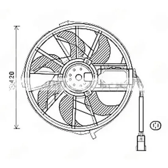 Ventilator Motor MERCEDES B-CLASS W245 2005->2011 Ventilator (motor+elice) (420 mm) Perioada 2006 2007 2008