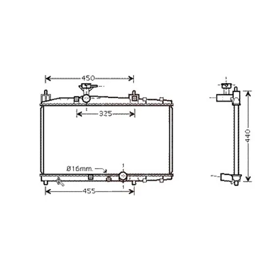 Radiator apa TOYOTA YARIS 1999->2005 1.4 D-4D 55KW 75CP , pentru motor perioada 2001 2002,2003,2004 2005