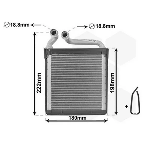 Radiator Incalzire VW SCIROCCO 2008->2017 Calorifer (BR) (153x180x26) TYPE DENSO Perioada 2008 2009 2010 2011 2012 2013 2014 2015 2016 2017 2018 2019 2020