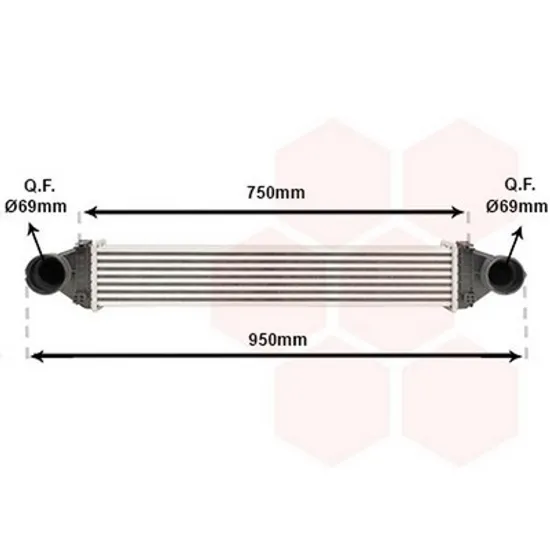 Intercooler MERCEDES B-CLASS W245 2005->2011 Radiator intercooler 2,0 CDi (698x96x63) Perioada 2005 2006 2007 2008 2009 2010