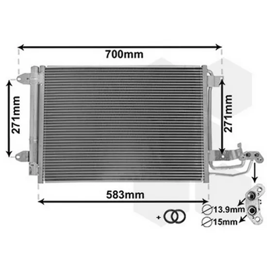 Radiator Aer Conditionat AUDI A3 8P1 2003->2012 Radiator aer conditionat benzina-diesel (55x39x1.6) Perioada 2003 2004 2005 2006 2007 2008 2009 2010 2011 2012