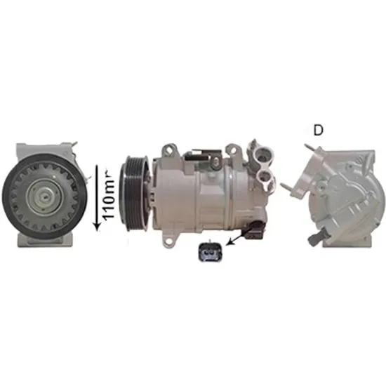 Compresor aer conditionat PEUGEOT 5008 2 2016-> 1.6 BlueHDi 100 73KW 99CP , pentru motor BHY (DV6FD) perioada 2016 2017 2018 2019 2020 2021