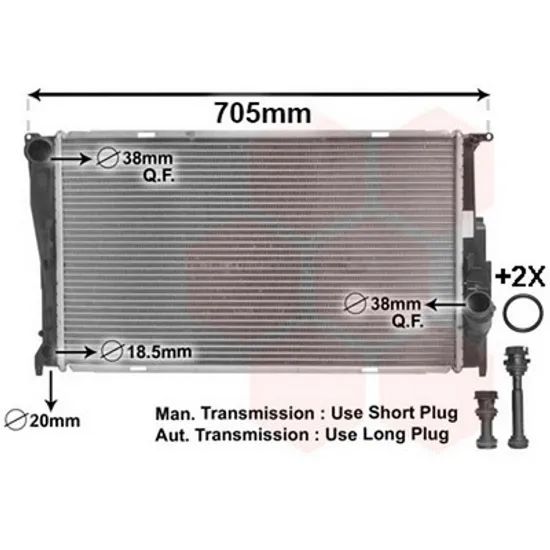 Radiator Motor BMW 1 E81 2006->2011 Radiator apa pentru 2.0 Di CV manuala/automata cu/fara aer conditionat (60x34.5x3.0) Perioada 2004 2005 2006 2007 2008 2009 2010 2011