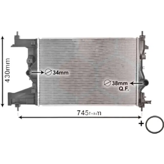Radiator apa OPEL ASTRA J GTC 2011->, ASTRA J 2009->2015 pentru 1.7 CDTI, perioada 2009 2010 2011 2012 2013 2014 2015