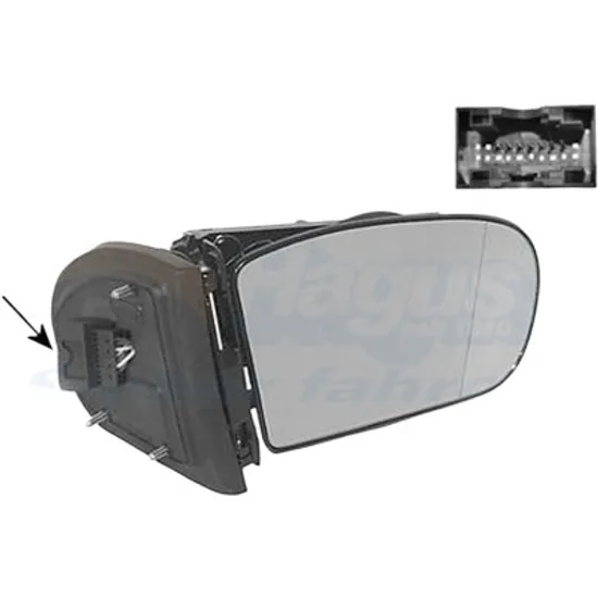 Oglinda exterioara dreapta MERCEDES C-CLASS Coupe Sport CL203 2001->2008, C-CLASS W203 2000->2007 perioada 2000 2001 2002 oval, cu semnal, cu incalzire, cu oglinda, fara intunecare automata, numar pini 7, fara memorie,