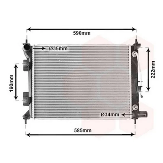 Radiator Motor HYUNDAI i20 2014->2020 Radiator apa 1.4i benzina cv automata 500x375x26 Perioada 2015 2016 2017 2018 2019 2020 2021 2022 2023 2024