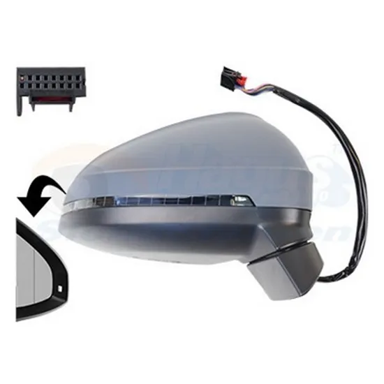 Oglinda exterioara dreapta AUDI A4 Allroad B9 2016-> perioada 2016 2017 2018 2019 2020 2021 , cu semnal, cu memorie, fara intunecare automata, pentru pini 15, Opacizare automata rabatare electrica, prevopsit grund,