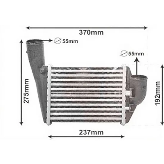 Intercooler AUDI A6 C5 1997->2005 Radiator intercooler 2.4-2.7 benzina (215x172) (dreapta lateral) Perioada 1997 1998 1999 2000 2001 2002 2003 2004 2005