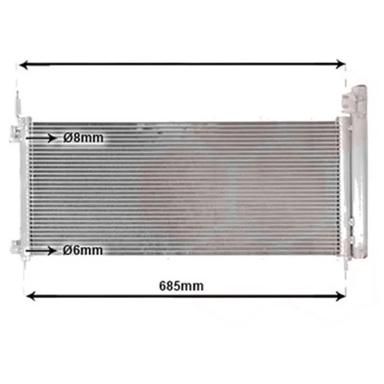 Radiator aer conditionat AUDI A3 8VS; 8VM SEDAN 2013->2020, A3 8V1; 8VK 2012->2017, A3 Sportback 8VA; 8VF 2012->2020, A3 Cabriolet 8V7; 8VE 2013-> pentru S3 quattro, perioada 2012 2013 2014 2015 2016 2017 2018 2019 2020