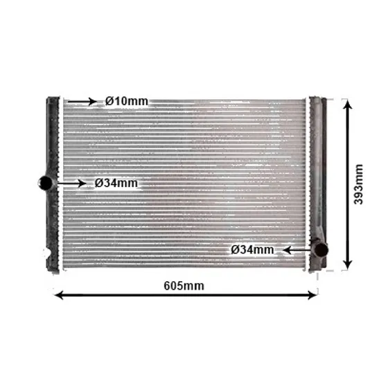 Radiator apa TOYOTA AURIS / COROLLA E18 2012->2018 1.4 D-4D 66KW 90CP , pentru motor 1ND-TV perioada 2012 2013,2014,2015,2016,2017 2018