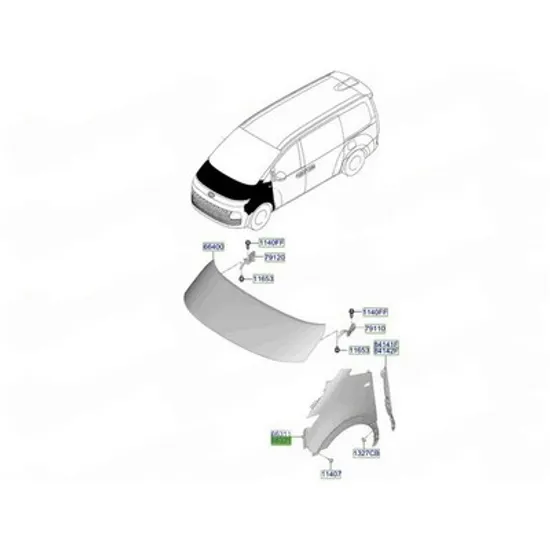 Aripa Fata HYUNDAI STARIA 2025-> Aripa fata (O) DREAPTA Perioada 2025