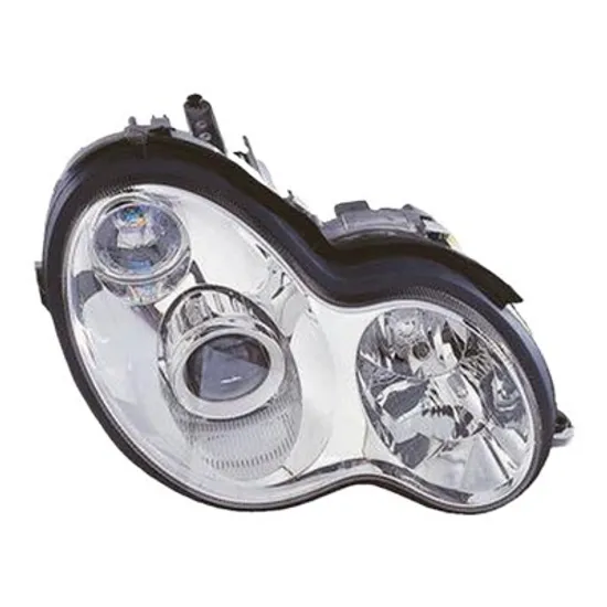 Far dreapta MERCEDES C-CLASS W203 2000->2007 perioada 2000 2001 2002 , fara motor reglaj, pentru vehicule cu lumini xenon, cu reglaj distanta iluminare automat, fara unitate de control Xenon, semnal transparent, cu bec D2S/H7