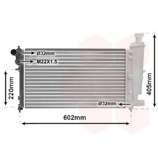 Radiator Motor PEUGEOT 106 2 1996->2002 Radiator apa pentru XN/XR 53x32 cu/fara aer conditionat Perioada 1996 1997 1998 1999 2000 2001 2002
