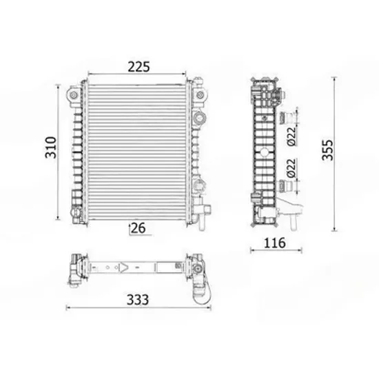 Radiator Motor ALFA ROMEO STELVIO 2016-> Radiator suplimentar 2.0-2.9 benzina (225x310x26) (MAHLE BEHR PREMIUM LINE) STANGA Perioada 2016 2017 2018 2019 2020 2021
