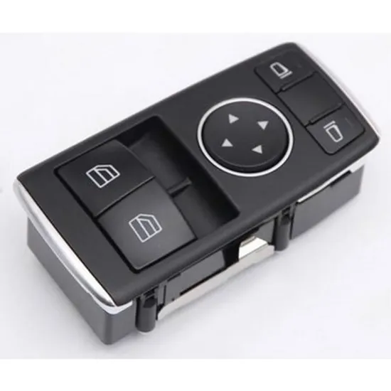 Buton oglinda MERCEDES C-CLASS W204 2007->2014 Panou butoane oglinzi fata negru/cromat (dublu) (3pin) STANGA Perioada 2011 2012 2013 2014 2015