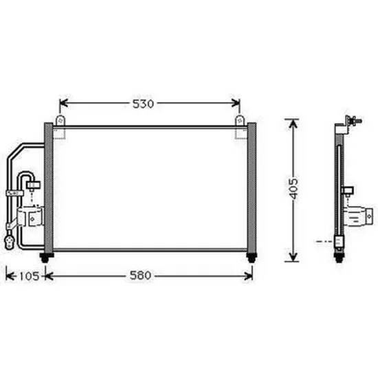 Radiator Aer Conditionat DAEWOO LANOS 1997-> Radiator aer conditionat 1,4 - 1,5 - 1,6 16V (53,7x36,2x2,2 Perioada 1997 1998 1999 2000 2001 2002 2003 2004 2005 2006 2007 2008