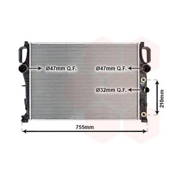 Radiator Motor MERCEDES CLS C219 2004->2010 Radiator 2.8BZ-2.0-2.2CDI manuala /automata +/-AC 64x45 Perioada 2004 2005 2006 2007 2008 2009 2010 2011 2012