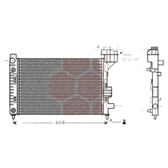 Radiator apa MERCEDES A-CLASS W168 1997->2004 pentru A 140, perioada 1997 1998 1999 2000 2001 2002 2003 2004